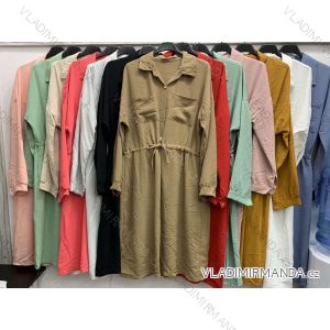 Summer Shirt Dress Long Sleeve Oversize Women's (S / M ONE SIZE) ITALIAN FASHION IMWM216078