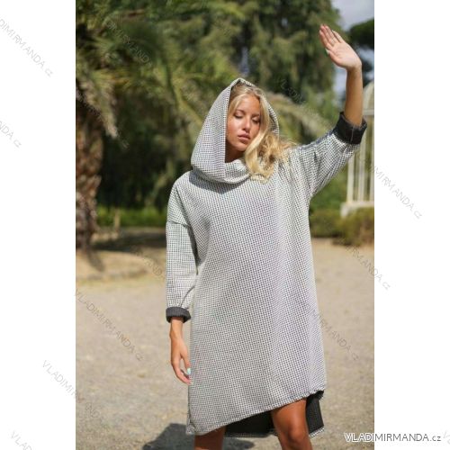 Women's Hooded Long Sleeve Dress (M / L ONE SIZE) ITALIAN FASHION IMWA216685