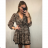 Women's Chiffon Long Sleeve Dress Leopard (uni s / m) ITALIAN FASHION IMM21473