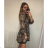 Women's Chiffon Long Sleeve Dress Leopard (uni s / m) ITALIAN FASHION IMM21473