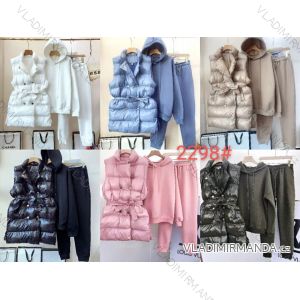 Women's vest, hooded sweatshirt and tracksuit set (S / M ONE SIZE) FRENCH FASHION FMWD212298