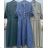 Summer Shirt Dress Long Sleeve Oversize Women's (S / M ONE SIZE) ITALIAN FASHION IMWM216078 S / M dark green