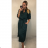 Summer Shirt Dress Long Sleeve Oversize Women's (S / M ONE SIZE) ITALIAN FASHION IMWM216078 S / M dark green