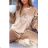 Women's long sleeve sweatshirt and tracksuit set (S / M ONE SIZE) ITALIAN FASHION IMM211324