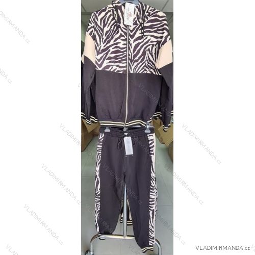 Women's Zip Long Hoodie and Sweatpants Set (S / M ONE SIZE) ITALIAN FASHION IMM211319