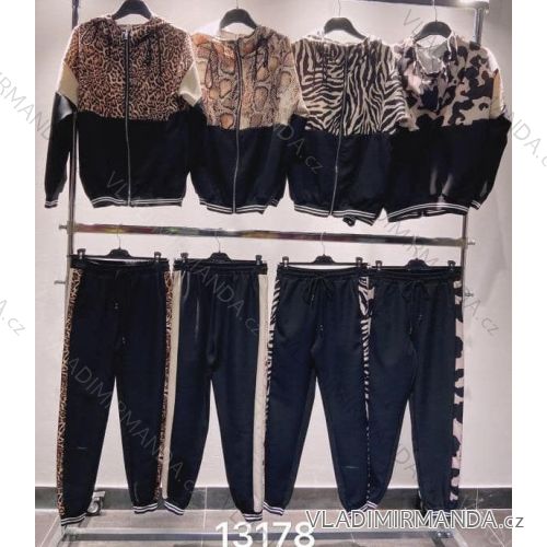 Women's Zip Long Hoodie and Sweatpants Set (S / M ONE SIZE) ITALIAN FASHION IMM211319