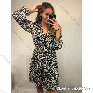 Women's Chiffon Long Sleeve Dress Leopard (uni s / m) ITALIAN FASHION IMM21472