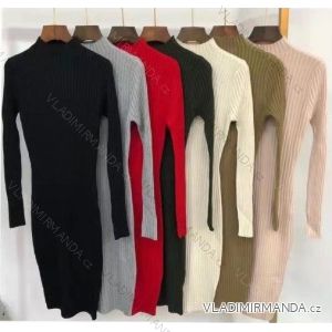 Women's Knitted Turtleneck Long Sleeve Dress (S / M ONE SIZE) ITALIAN FASHION IMWC216681