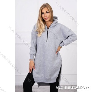 Gray insulated sweatshirt with side slits