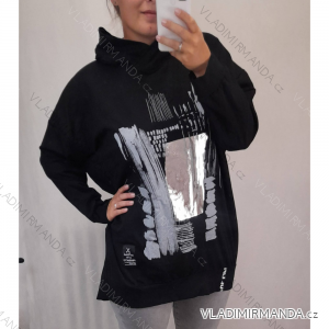 Sweatshirt long sleeve women's oversized (X / 2XL ONE SIZE) ITALIAN FASHION IMS21310