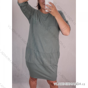 Šaty dlouhý rukáv dámské nadrozměr (XL/2XL ONE SIZE) ITALSKá MODA IMS21304