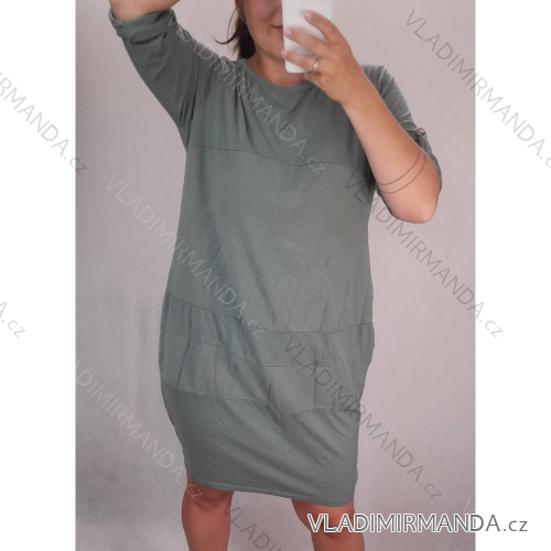 Šaty dlouhý rukáv dámské nadrozměr (XL/2XL ONE SIZE) ITALSKá MODA IMS21304