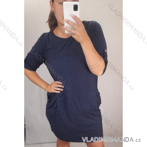 Šaty dlouhý rukáv dámské nadrozměr (XL/2XL ONE SIZE) ITALSKá MODA IMS21304