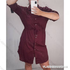 Shirt dress 3/4 sleeve women's oversized (XL / 2XL ONE SIZE) ITALIAN FASHION IM721303