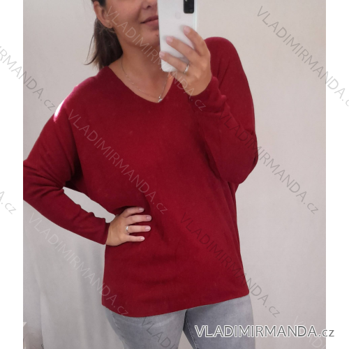 Svetr oversize dlouhý rukáv dámský nadrozměr (XL/2XL ONE SIZE) ITALSKá MODA IM721306