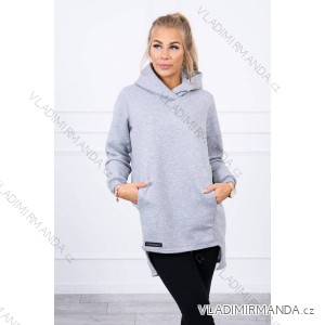 Gray insulated sweatshirt with longer back