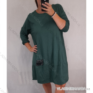 Šaty volnočasové dlouhý rukáv dámské nadrozměr (XL/2XL ONE SIZE) ITALSKÁ MÓDA IMD211097