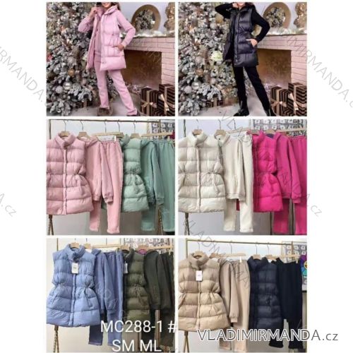 Women's Sweatshirt, Sweatpants & Vest Set (S / M / L ONE SIZE) ITALIAN FASHION IMR21MC288-1