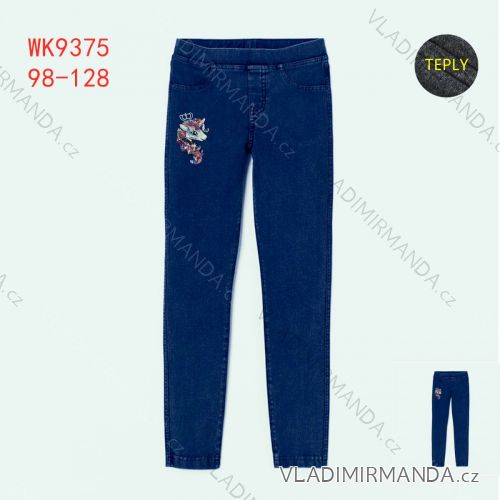 Insulated denim leggings for girls (98-128) KUGO WK9375