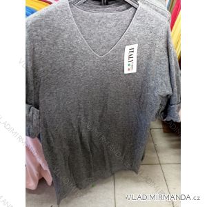 Tričko tunika dlouhý rukáv dámská nadrozměr (XL/2XL ONE SIZE) ITALSKá MóDA IM721305