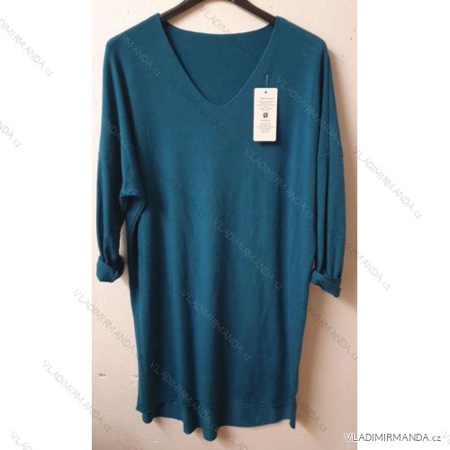 Women's Sweater Long Long Sleeve Knitted Dress (L / XL ONE SIZE) ITALIAN FASHION IM721314 Wine xl/2xl one size