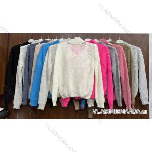 Svetr tenký dlouhý rukáv dámský (S/M ONE SIZE) ITALSKÁ MÓDA IMWA217073