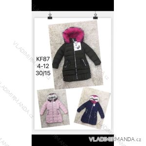 Coat winter with hood and fur children adolescent girls (116-146) SAD SAD19KF87