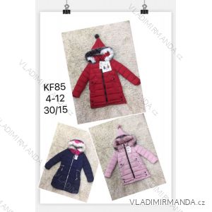 Winter coat with hood and fur children adolescent girls (116-146) SAD SAD19KF85