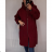 Fleece coat with lining women's extended (s, m, l, xl) ITALIAN FASHION IMC1812182C 2XL/3XL Wine
