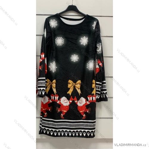 Elegant Velvet Dress Long Sleeve Women (S / M ONE SIZE) ITALIAN FASHION IMWY216558