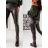 Elegant Long Leatherette High Waist Pants Women (S-XL) ITALIAN FASHION IMWA216601