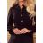 332-3 Black dress with frills and golden buttons