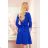 195-10 ALICE Dress with bows - blue