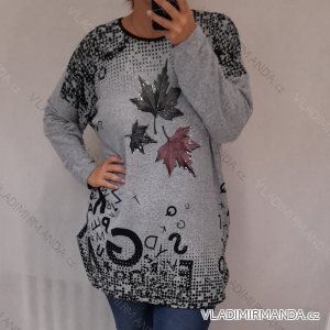 Tunic long sleeve women's oversized (2X / 3XL ONE SIZE) TURKISH FASHION TMFS21002