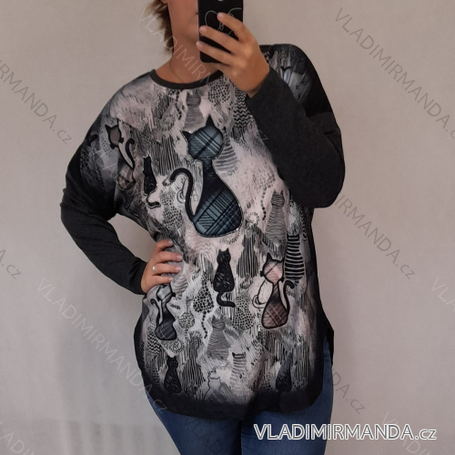 Tunic long sleeve women's oversized (2X / 3XL ONE SIZE) TURKISH FASHION TMFS21009