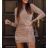 Women's Long Sleeve Dress (S / M ONE SIZE) ITALIAN FASHION imwa216700