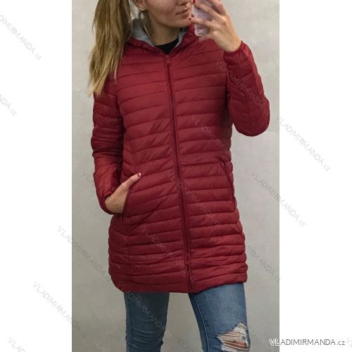 Women's long autumn coat (M-3XL) BILIN BIL19BI-1957 L red