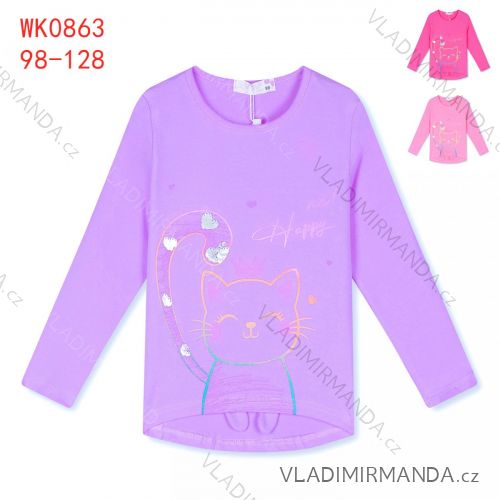 T-shirt long sleeve with sequins children's girl (98-128) KUGO K1937