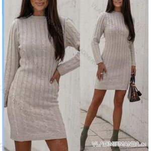 Women's Knitted Long Sleeve Dress (S / M ONE SIZE) ITALIAN FASHION IMWE217258