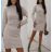 Women's Knitted Long Sleeve Dress (S / M ONE SIZE) ITALIAN FASHION IMWE217258