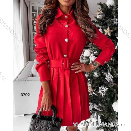 Women's Elegant Long Sleeve Shirt Dress (S / M ONE SIZE) ITALIAN FASHION IMWE216843