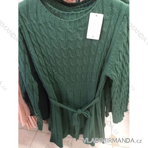 Women's Sweater Long Long Sleeve Knitted Dress (L / XL ONE SIZE) ITALIAN FASHION IM721314