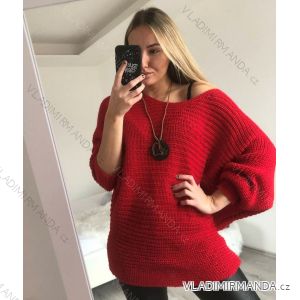 Sweater oversize knitted bat long sleeve with pendant women (L / XL ONE SIZE) ITALIAN FASHION IM321535 / DR