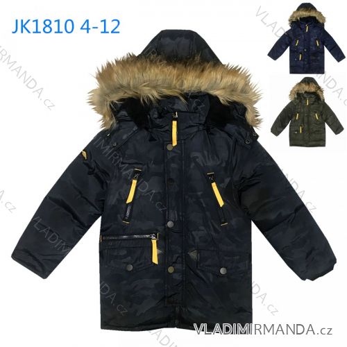 Jacket winter with fur kids adolescent boys (4-12 years) KUGO JK1810