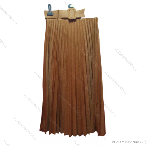 Long pleated women's skirt (S / M ONE SIZE) ITALIAN FASHION IMWD2129114 Brown S/M