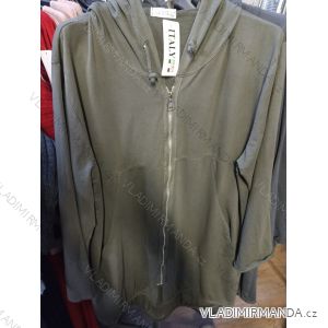 Mikina tenká s kapucí na zip dámská (M/L ONE SIZE) ITALSKÁ MÓDA IMP21160