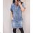 Denim short sleeve dress women (s-xl) GOURD MA120GD6047-J 3XL blue