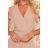 315-5 EMILY Pleated dress with frills and neckline - beige