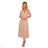 315-5 EMILY Pleated dress with frills and neckline - beige