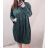 Long Sleeve Dress with Pendant Women's Oversized (3XL / 4XL ONE SIZE) ITALIAN FASHION IMWQ2115022/DR 5XL Green